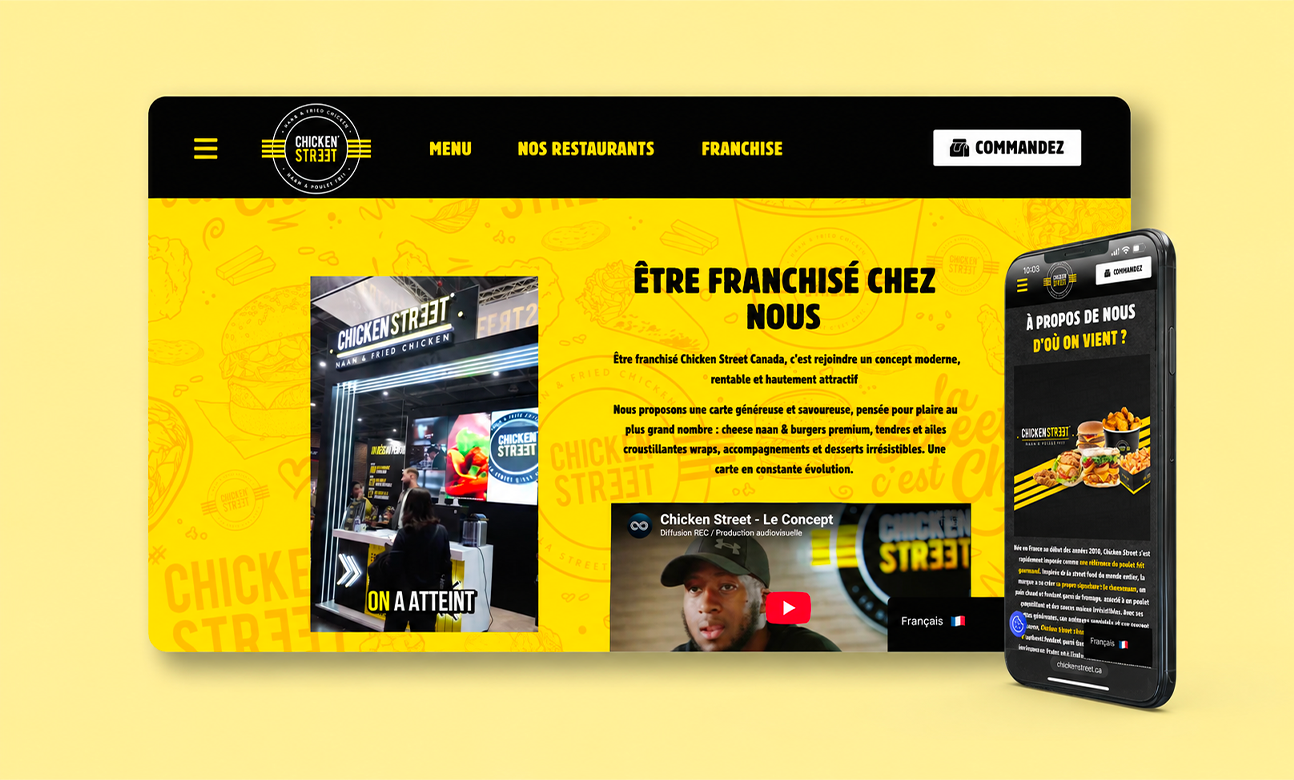 site web chicken street conception design